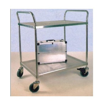 รถขนของในคลีนรูม อุปกรณ์ใช้ในคลีนรูม Anti static stainless steel cart 2 layer
